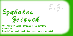 szabolcs zsizsek business card